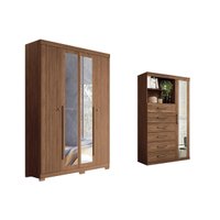 Quarto Completo Modu +Cômoda QC310 Jatobá - Santos Andirá