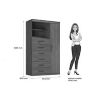 Quarto Completo Modu 2 Peças (1GuardaRoupa+1Cômoda) QC379 Jatoba/Areia - Santos Andirá