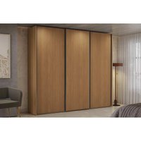 Guarda Roupas 3 Portas de Correr de e 4 Gavetas T582 Canela - Kappesberg