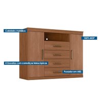Quarto Completo Modu +1Cômoda QC320 Jatobá/Grafite - Santos Andirá