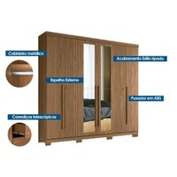 Quarto Completo Modu +1Cômoda QC349 Jatoba/Areia - Santos Andirá