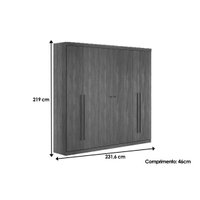 Quarto Completo Modu +1Cômoda QC375 Jatobá - Santos Andirá