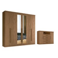 Quarto Completo Modu +1Cômoda QC358 Jatobá - Santos Andirá
