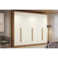 Guarda Roupa 6 Portas e 3 Gavetas T580 Canela/Off White - Kappesberg
