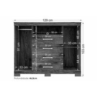 Quarto Completo Modu +Cômoda QC304 Jatobá - Santos Andirá