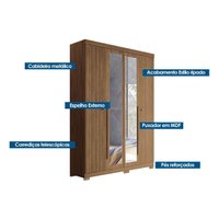 Quarto Completo Modu +1Cômoda QC307 Jatoba/Areia - Santos Andirá