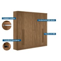 Quarto Completo Modu +1Cômoda QC375 Jatoba/Areia - Santos Andirá
