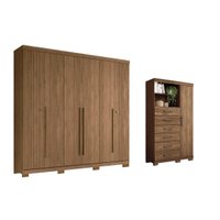Quarto Completo Modu 2 Peças (1GuardaRoupa+1Cômoda) QC373 Jatobá - Santos Andirá