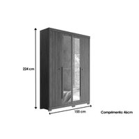 Quarto Completo Modu +1Cômoda QC307 Jatobá - Santos Andirá