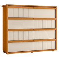 Comoda Tarsila 8 Gavetas MDF 136 cm Cinamomo Off White Madetec