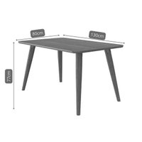 Conjunto: Mesa Sala Jantar Adele Tampo Madeirado 130x80cm e 4 Cadeiras Fernanda Carvalho/Cinamomo - Linho Grafite Cimol