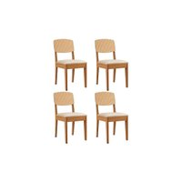 Kit 4 Cadeiras de Cozinha Havana Premium 4 Un Naturalle/Suede Creme - Rufato