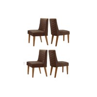 Kit 4 Cadeiras de Cozinha Dafne 4 Un Naturalle/Suede Marrom - Rufato