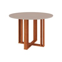 Mesa Multiuso Cozinha Flora c/ Tampo Madeirado 109cm Cinamomo/Off White - Cimol
