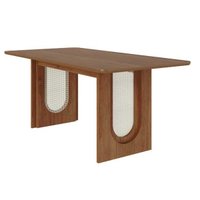 Mesa p/ Cozinha Valentina c/ Tampo Madeirado 180x90cm Cinamomo - Cimol