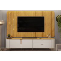 Home p/ TV até 75 Pol Celine c/ Led 241cm Bali/Cedro - DJ Móveis