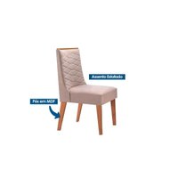 Cadeira Cozinha Rufato Dafne Kit 2 Un Naturalle/Suede Marrom