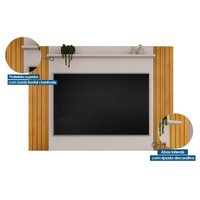 Estante p/ Sala até 55 Pol Trend/Flat Ripado c/ Portas e Nichos 150x168cm Freijó/Off White - DJ Móveis