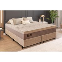 Cama Box King com Colchão Molas (193x203x72) Império Gazin CR35393 Areia/Bege