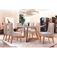 Kit 2 Cadeiras Sala Jantar Dafne 2 Un Naturalle/Suede Marrom - Rufato