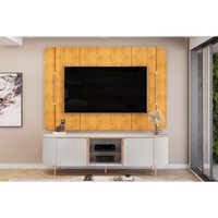 Estante p/ Sala até 65 Pol Adele c/ Led e Nichos 180x189cm Cedro/Bali - DJ Móveis