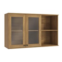 Armário Aéreo com Vidro Reflecta Celeste Kappesberg 100% MDF Nogueira