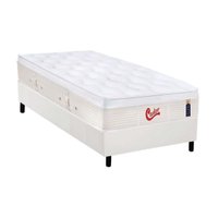 Cama Box Solteiro: Colchão Molas Pocket Ensacadas Castor Gold Star Vitagel + Base CRC Corano White (88x188)