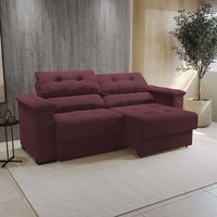 Sofá Cama Kappesberg Stelo Veludo Bordô 230cm