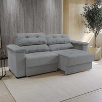 Sofá Cama Kappesberg Stelo Linho Cinza 230cm