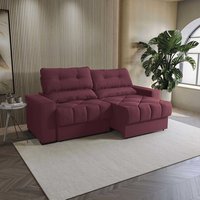 Sofá Retrátil Kappesberg Sander Veludo Bordô