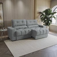 Sofá Retrátil Kappesberg Sander Linho Cinza