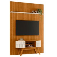 Painel E Bancada TV 65 Pol New Silverstone 179X245 cm Cinamomo Off White MADETEC