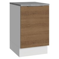 Balcão de Cozinha 50cm 1 Porta Branco/Rustic Stella Madesa