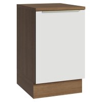 Balcão de Cozinha 50cm 1 Porta (Com Tampo) Rustic/Branco Veludo Lux Madesa