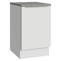 Balcão de Cozinha 50cm 1 Porta (Com Tampo) Branco Veludo Lux Madesa