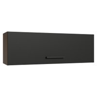 Armário Aéreo 100 cm 1 Porta Basculante Rustic/Preto Agata Madesa