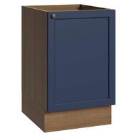 Balcão de Cozinha 50cm 1 Porta (Sem Tampo) Rustic/Azul Vik Madesa