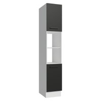 Paneleiro 40 cm 2 Portas e 2 Nichos Branco/Preto Agata Madesa
