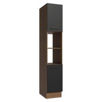 Paneleiro 40 cm 2 Portas e 2 Nichos Rustic/Preto Agata Madesa