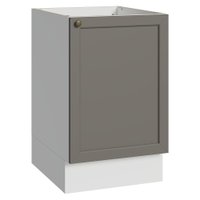 Balcão de Cozinha 50cm 1 Porta (Sem Tampo) Branco/Cinza Vik Madesa
