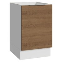 Balcão de Cozinha 50cm 1 Porta (Sem Tampo) Branco/Rustic Stella Madesa