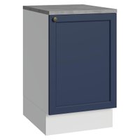 Balcão de Cozinha 50cm 1 Porta Branco/Azul Vik Madesa