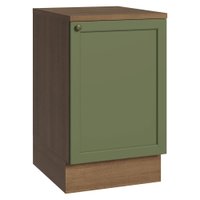 Balcão de Cozinha 50cm 1 Porta Rustic/Verde Vik Madesa