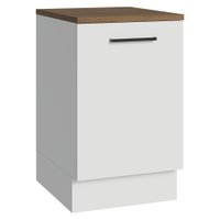 Balcão de Cozinha 50cm 1 Porta Branco Tampo Rustic Agata Madesa