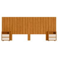 Cabeceira Extensivel Com 2 Mesas Laterais MDF Frida 315 cm Cinamomo Off White Madetec