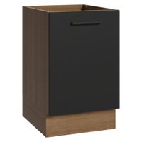Balcão de Cozinha 50cm 1 Porta (Sem Tampo) Rustic/Preto Agata Madesa