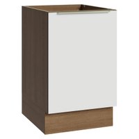 Balcão de Cozinha 50cm 1 Porta (Sem Tampo) Rustic/Branco Veludo Lux Madesa