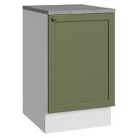 Balcão de Cozinha 50cm 1 Porta Branco/Verde Vik Madesa