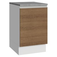 Balcão de Cozinha 50cm 1 Porta Branco/Rustic Glamy Madesa