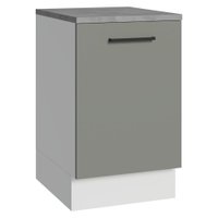 Balcão de Cozinha 50cm 1 Porta Branco/Cinza Agata Madesa